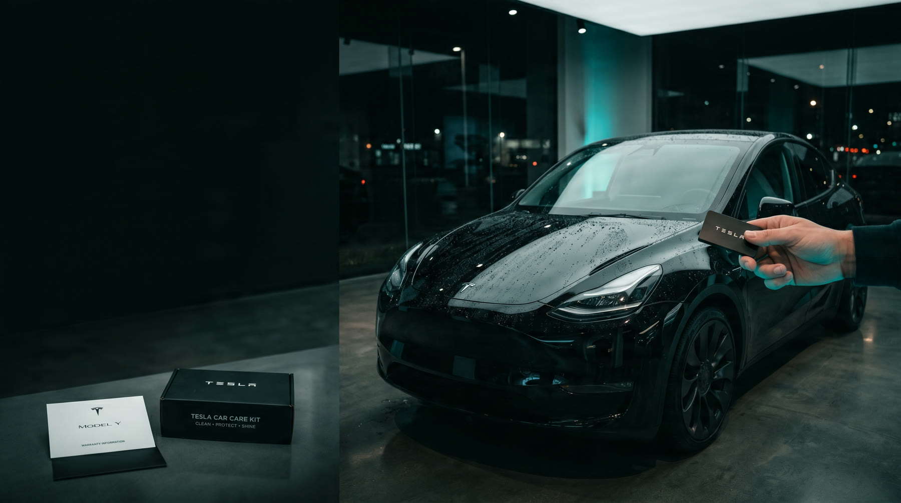 Tesla aftercare kit and key handover