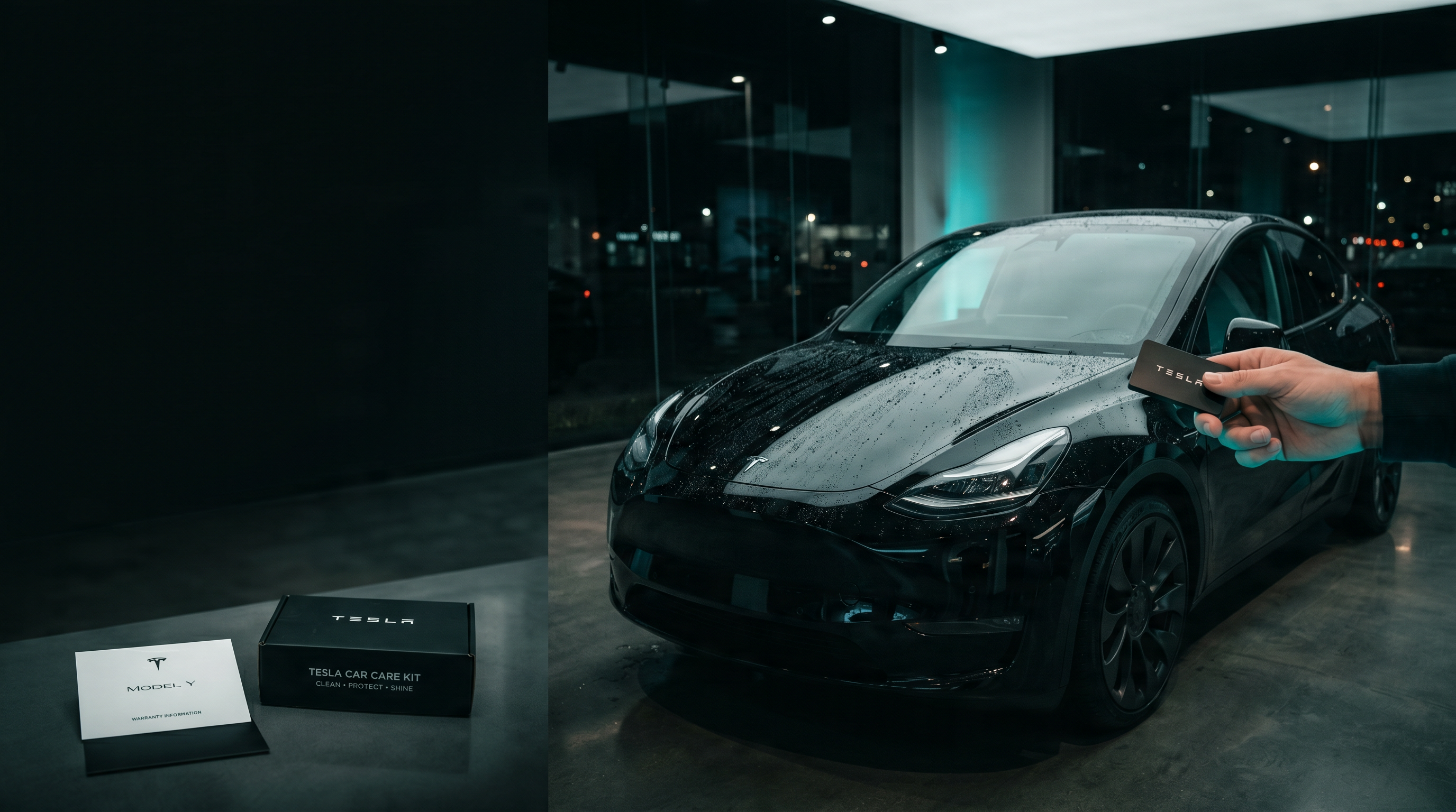 Tesla aftercare kit and key handover